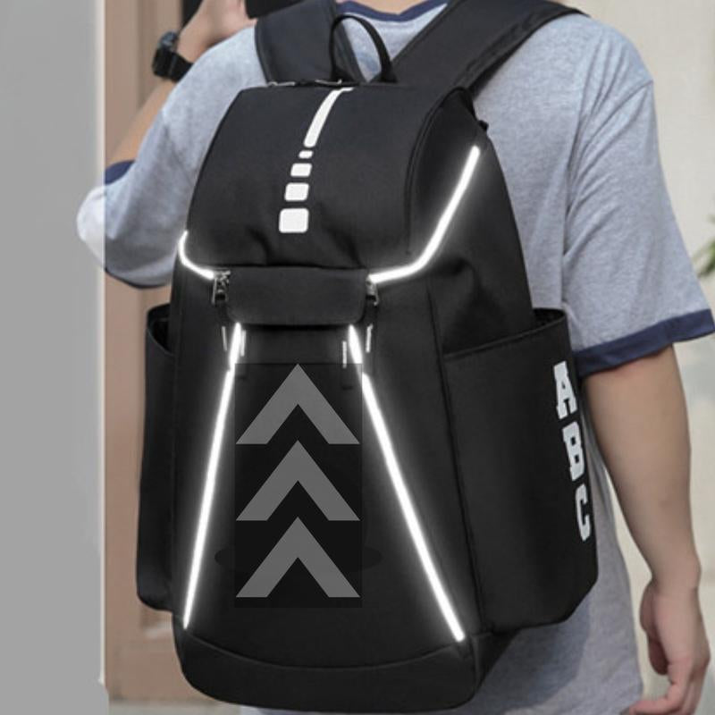 Basketball Backpack Bag Large Capacity Sport Black Bag Fits Volleyball Soccer Football Softball Gym Training Equipment Bags Comfortable Unisex Quick Dry Water-Resistant Breathable Comfortable