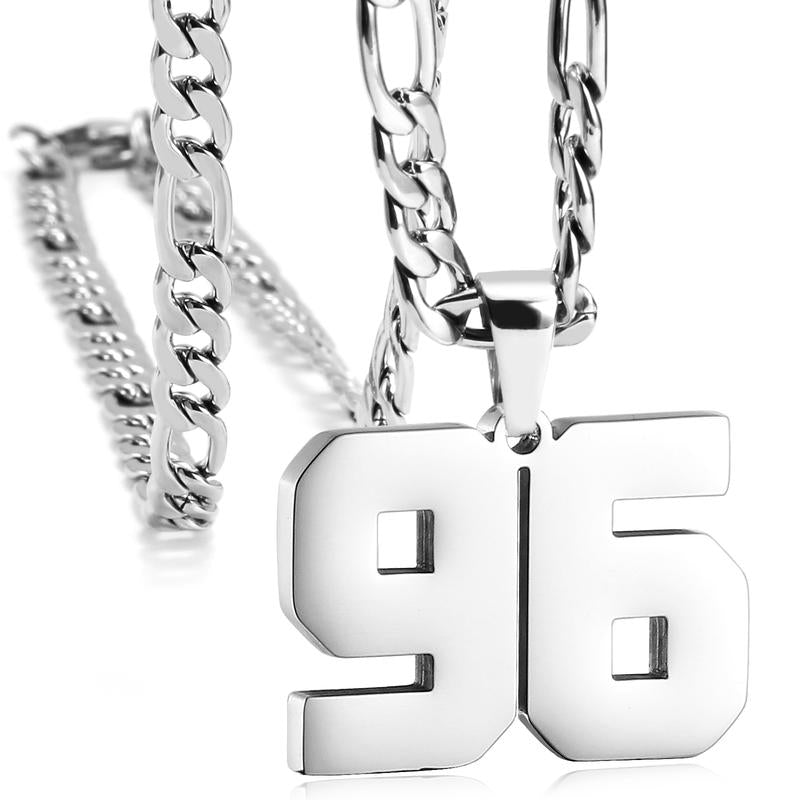 Number Necklaces for Mens, Athletes Stainless Steel Sport Number Pendant Chain for Baseball/Basketball/Football Team Inspiration Jewelry Accessory