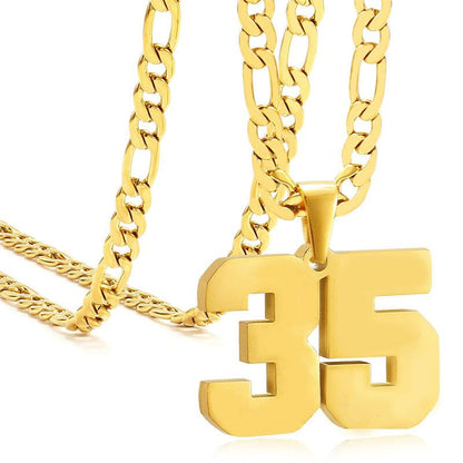 Springtok Stainless Steel Necklace Golden Athlete Men'S Sports Number Necklace Men'S Daily Wear Gift