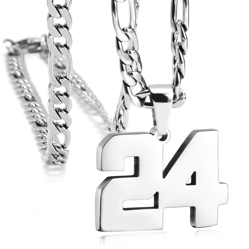 Number Necklaces for Mens, Athletes Stainless Steel Sport Number Pendant Chain for Baseball/Basketball/Football Team Inspiration Jewelry Accessory