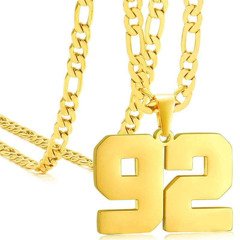 Springtok Stainless Steel Necklace Golden Athlete Men'S Sports Number Necklace Men'S Daily Wear Gift