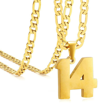Springtok Stainless Steel Necklace Golden Athlete Men'S Sports Number Necklace Men'S Daily Wear Gift