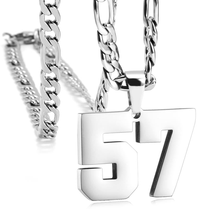 Number Necklaces for Mens, Athletes Stainless Steel Sport Number Pendant Chain for Baseball/Basketball/Football Team Inspiration Jewelry Accessory