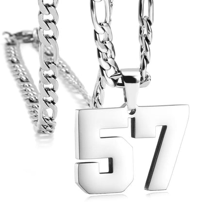 Number Necklaces for Mens, Athletes Stainless Steel Sport Number Pendant Chain for Baseball/Basketball/Football Team Inspiration Jewelry Accessory