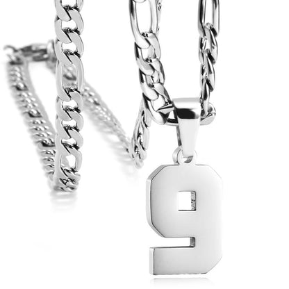 Number Necklaces for Mens, Athletes Stainless Steel Sport Number Pendant Chain for Baseball/Basketball/Football Team Inspiration Jewelry Accessory