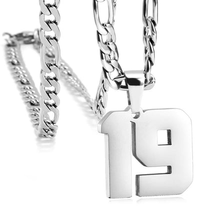 Number Necklaces for Mens, Athletes Stainless Steel Sport Number Pendant Chain for Baseball/Basketball/Football Team Inspiration Jewelry Accessory
