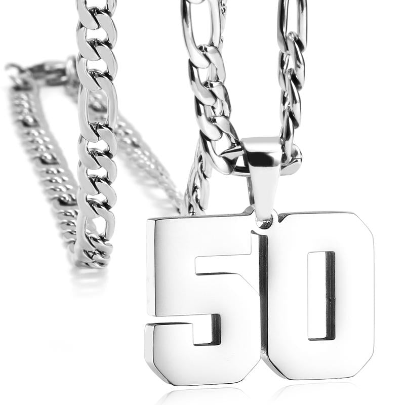 Number Necklaces for Mens, Athletes Stainless Steel Sport Number Pendant Chain for Baseball/Basketball/Football Team Inspiration Jewelry Accessory