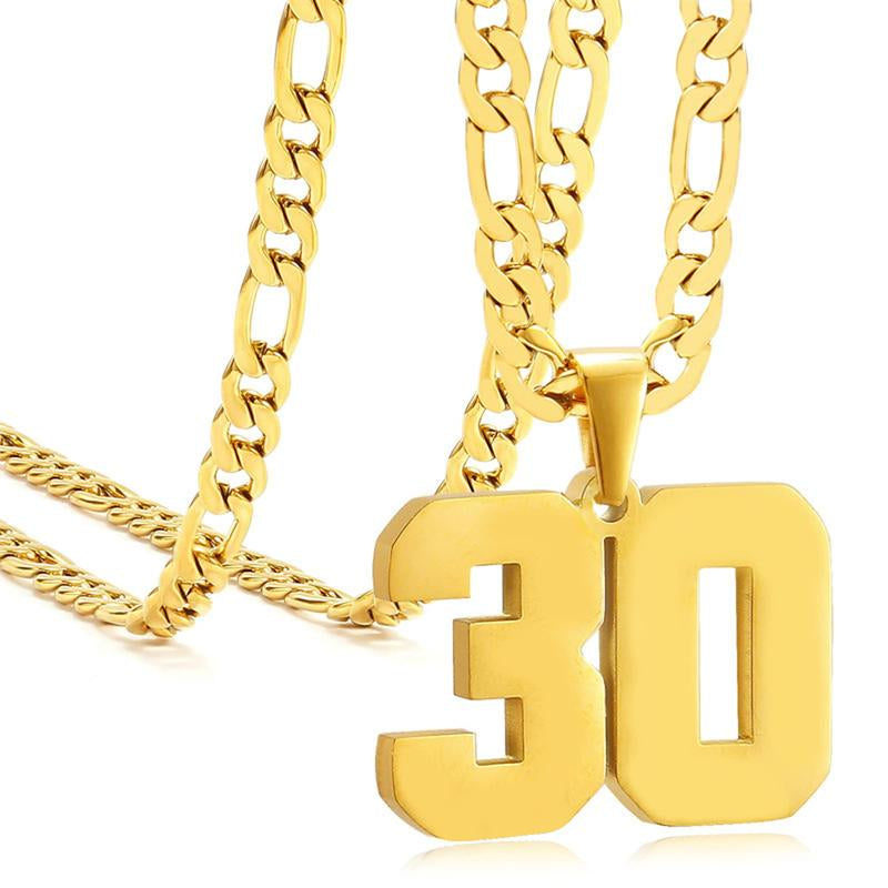 Springtok Stainless Steel Necklace Golden Athlete Men'S Sports Number Necklace Men'S Daily Wear Gift