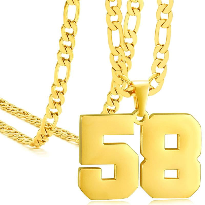 Springtok Stainless Steel Necklace Golden Athlete Men'S Sports Number Necklace Men'S Daily Wear Gift