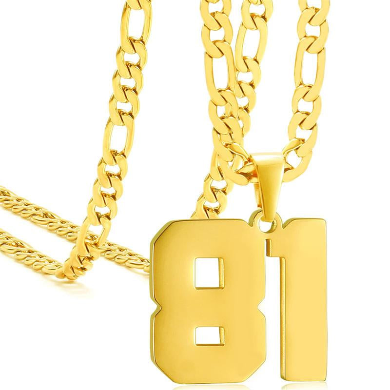 Springtok Stainless Steel Necklace Golden Athlete Men'S Sports Number Necklace Men'S Daily Wear Gift