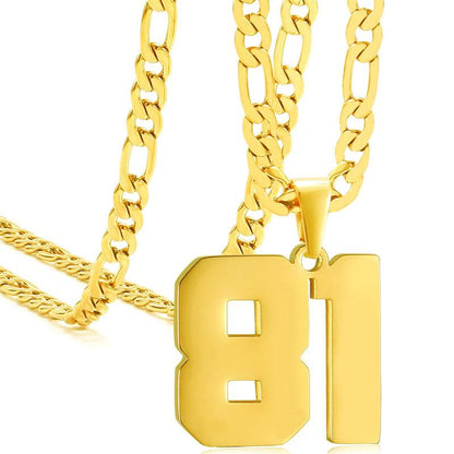 Springtok Stainless Steel Necklace Golden Athlete Men'S Sports Number Necklace Men'S Daily Wear Gift