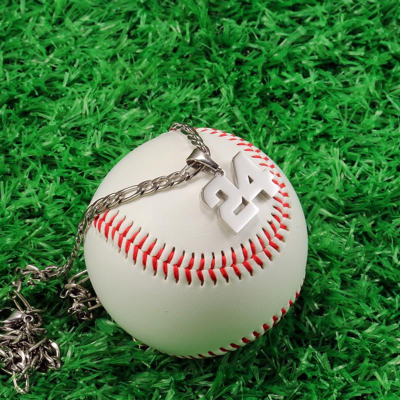 Number Necklaces for Mens, Athletes Stainless Steel Sport Number Pendant Chain for Baseball/Basketball/Football Team Inspiration Jewelry Accessory