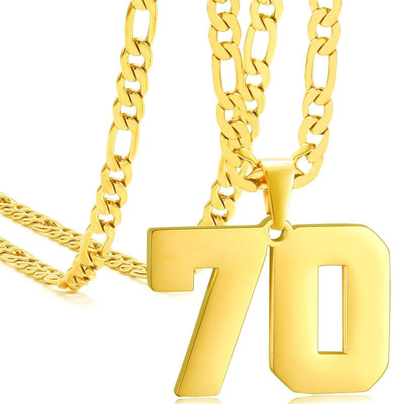 Springtok Stainless Steel Necklace Golden Athlete Men'S Sports Number Necklace Men'S Daily Wear Gift