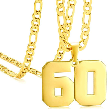Springtok Stainless Steel Necklace Golden Athlete Men'S Sports Number Necklace Men'S Daily Wear Gift