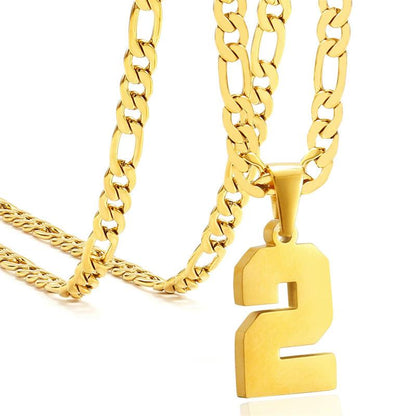 Springtok Stainless Steel Necklace Golden Athlete Men'S Sports Number Necklace Men'S Daily Wear Gift