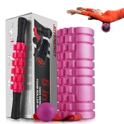 5 in 1 Foam Roller Set, Patented Foam Roller High Density Deep Tissue Massager for Muscle Massage, Massage Roller, Massage Ball, Resistance Band for Whole Body Physical Therapy Deep Muscle Massage Body Care Daily Muscle Massage Yoga Foam Lightweight