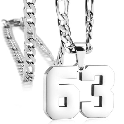 Number Necklaces for Mens, Athletes Stainless Steel Sport Number Pendant Chain for Baseball/Basketball/Football Team Inspiration Jewelry Accessory