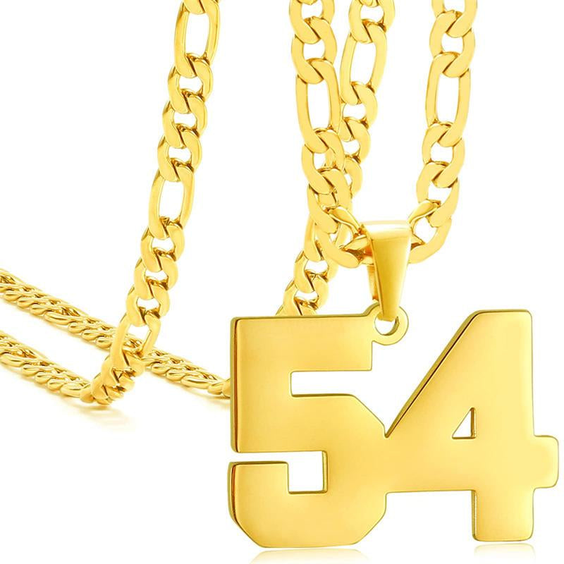 Springtok Stainless Steel Necklace Golden Athlete Men'S Sports Number Necklace Men'S Daily Wear Gift