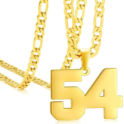 Springtok Stainless Steel Necklace Golden Athlete Men'S Sports Number Necklace Men'S Daily Wear Gift