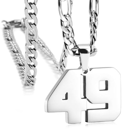 Number Necklaces for Mens, Athletes Stainless Steel Sport Number Pendant Chain for Baseball/Basketball/Football Team Inspiration Jewelry Accessory