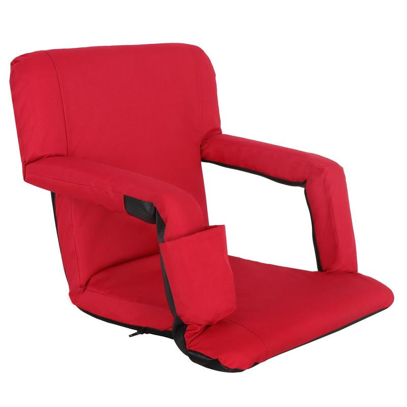 ZENY 5 Reclining Folding Stadium Seat Bleacher Chair Comfortable Cushion Red