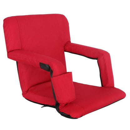 ZENY 5 Reclining Folding Stadium Seat Bleacher Chair Comfortable Cushion Red