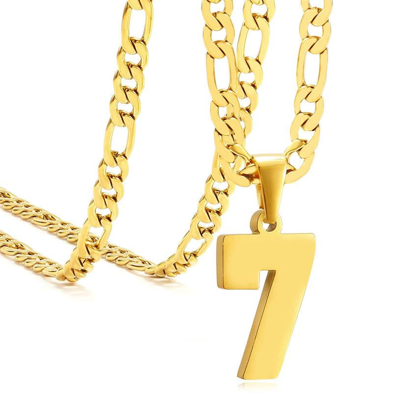 Springtok Stainless Steel Necklace Golden Athlete Men'S Sports Number Necklace Men'S Daily Wear Gift