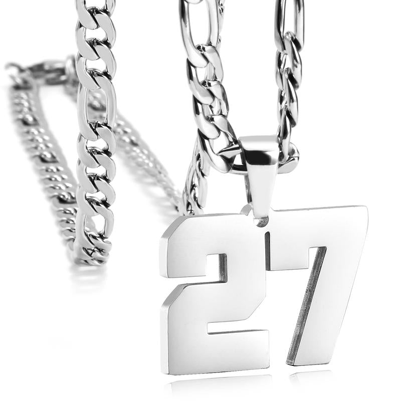 Number Necklaces for Mens, Athletes Stainless Steel Sport Number Pendant Chain for Baseball/Basketball/Football Team Inspiration Jewelry Accessory