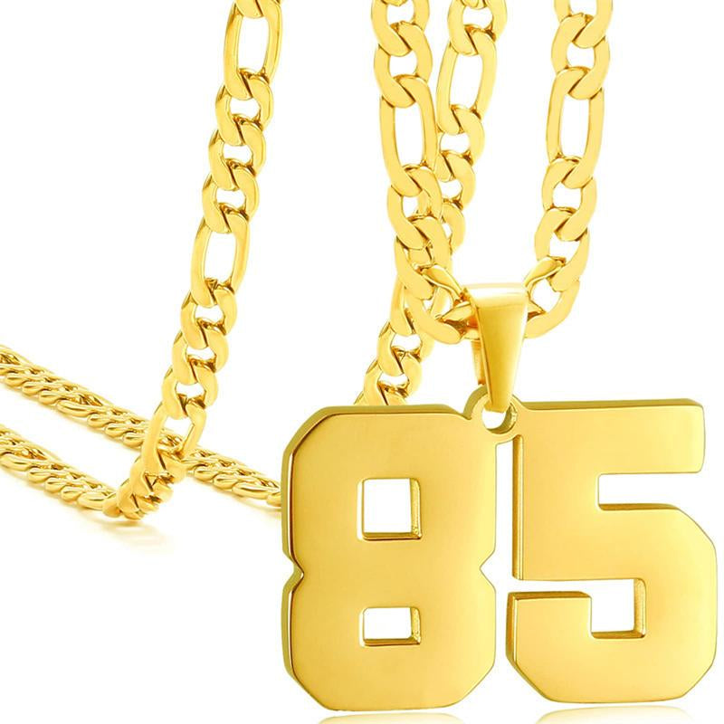 Springtok Stainless Steel Necklace Golden Athlete Men'S Sports Number Necklace Men'S Daily Wear Gift
