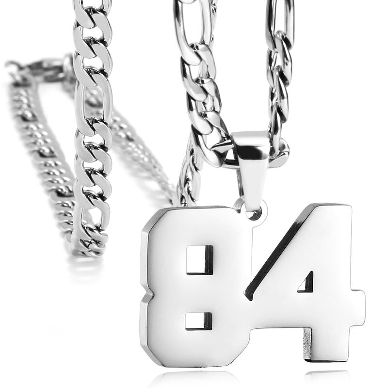 Number Necklaces for Mens, Athletes Stainless Steel Sport Number Pendant Chain for Baseball/Basketball/Football Team Inspiration Jewelry Accessory