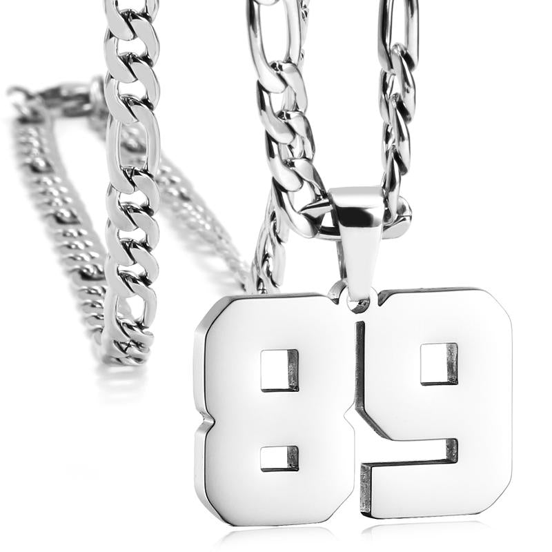 Number Necklaces for Mens, Athletes Stainless Steel Sport Number Pendant Chain for Baseball/Basketball/Football Team Inspiration Jewelry Accessory