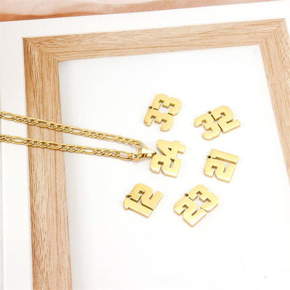 Springtok Stainless Steel Necklace Golden Athlete Men'S Sports Number Necklace Men'S Daily Wear Gift