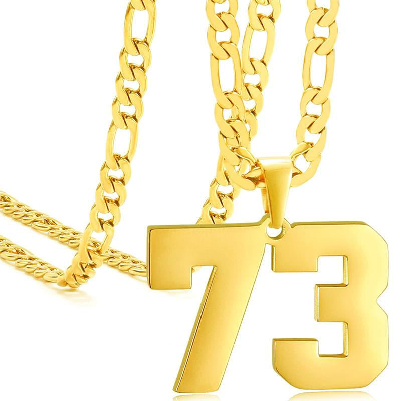 Springtok Stainless Steel Necklace Golden Athlete Men'S Sports Number Necklace Men'S Daily Wear Gift