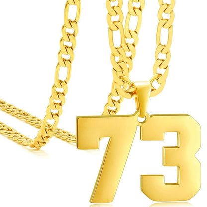 Springtok Stainless Steel Necklace Golden Athlete Men'S Sports Number Necklace Men'S Daily Wear Gift