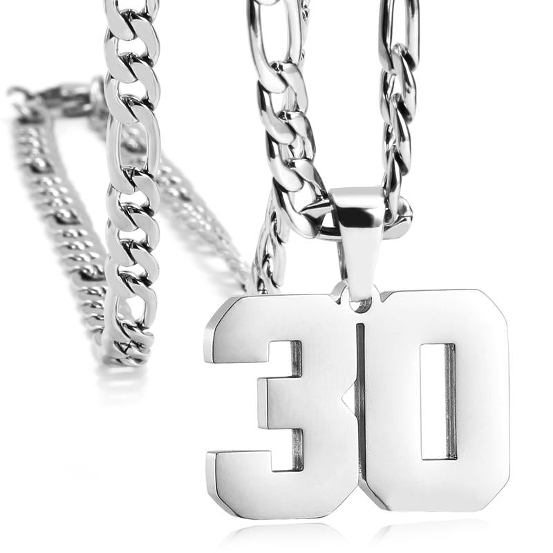Number Necklaces for Mens, Athletes Stainless Steel Sport Number Pendant Chain for Baseball/Basketball/Football Team Inspiration Jewelry Accessory