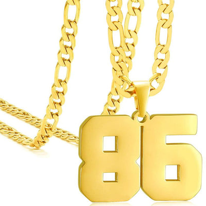 Springtok Stainless Steel Necklace Golden Athlete Men'S Sports Number Necklace Men'S Daily Wear Gift