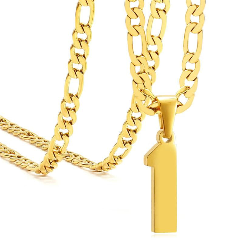 Springtok Stainless Steel Necklace Golden Athlete Men'S Sports Number Necklace Men'S Daily Wear Gift