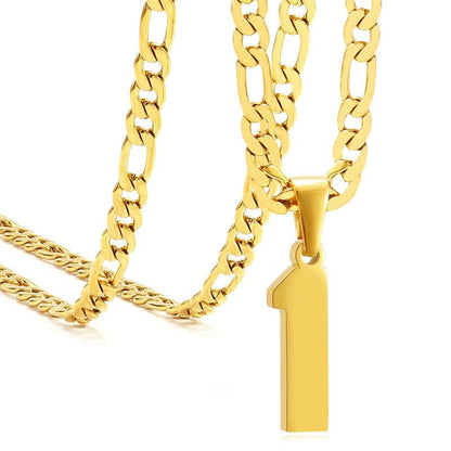 Springtok Stainless Steel Necklace Golden Athlete Men'S Sports Number Necklace Men'S Daily Wear Gift