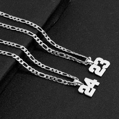 Number Necklaces for Mens, Athletes Stainless Steel Sport Number Pendant Chain for Baseball/Basketball/Football Team Inspiration Jewelry Accessory