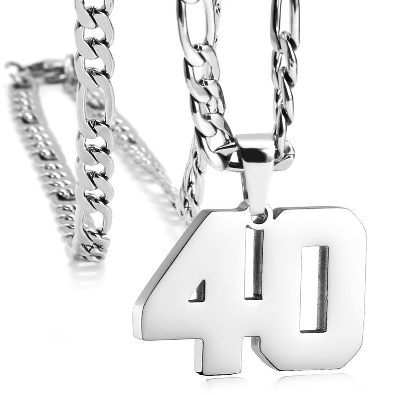 Number Necklaces for Mens, Athletes Stainless Steel Sport Number Pendant Chain for Baseball/Basketball/Football Team Inspiration Jewelry Accessory