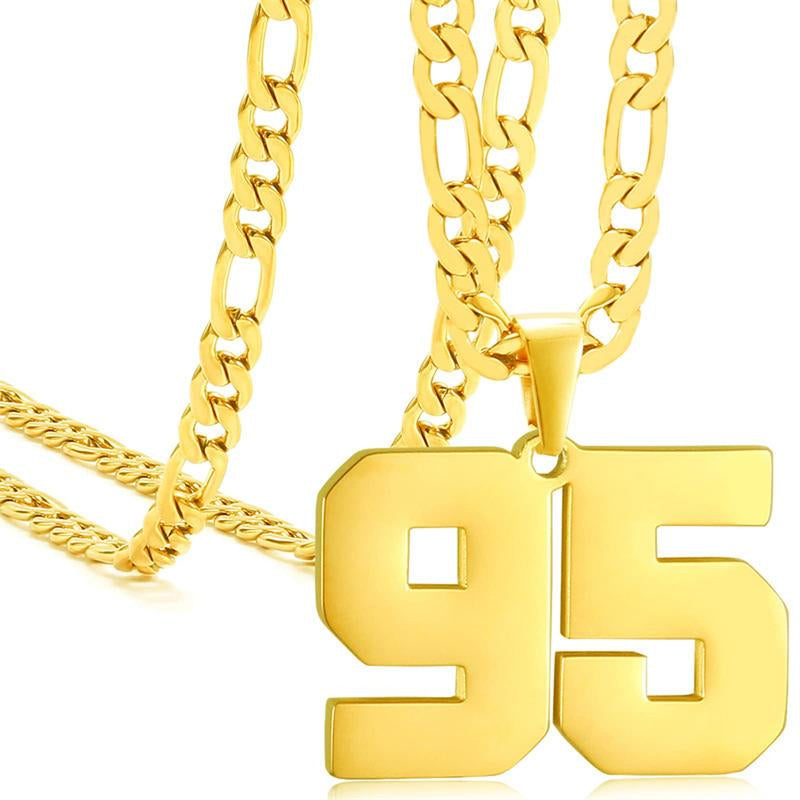 Springtok Stainless Steel Necklace Golden Athlete Men'S Sports Number Necklace Men'S Daily Wear Gift