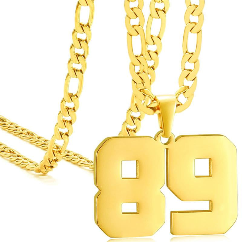Springtok Stainless Steel Necklace Golden Athlete Men'S Sports Number Necklace Men'S Daily Wear Gift