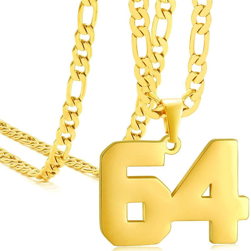 Springtok Stainless Steel Necklace Golden Athlete Men'S Sports Number Necklace Men'S Daily Wear Gift