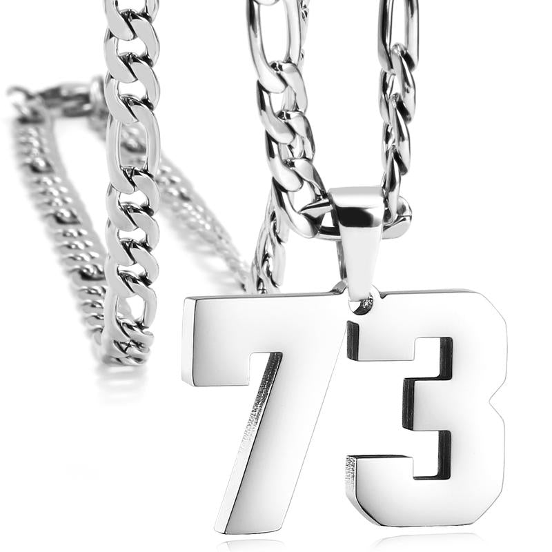 Number Necklaces for Mens, Athletes Stainless Steel Sport Number Pendant Chain for Baseball/Basketball/Football Team Inspiration Jewelry Accessory