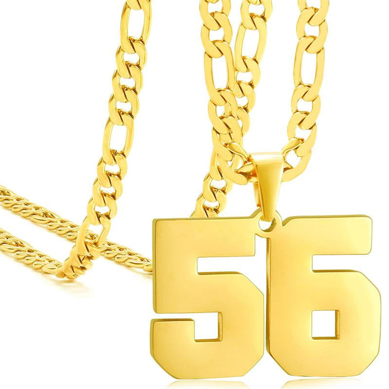 Springtok Stainless Steel Necklace Golden Athlete Men'S Sports Number Necklace Men'S Daily Wear Gift