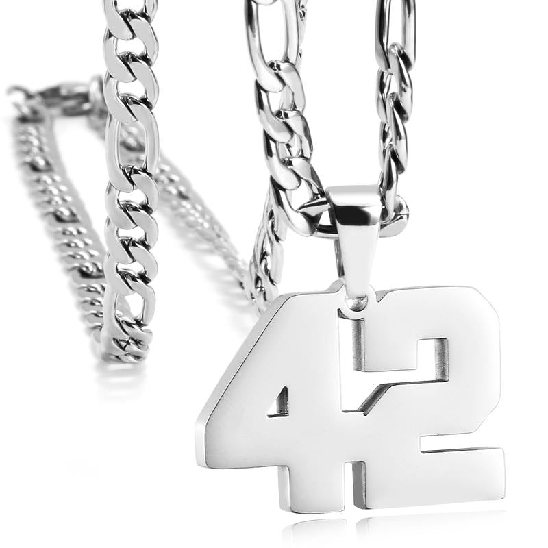 Number Necklaces for Mens, Athletes Stainless Steel Sport Number Pendant Chain for Baseball/Basketball/Football Team Inspiration Jewelry Accessory