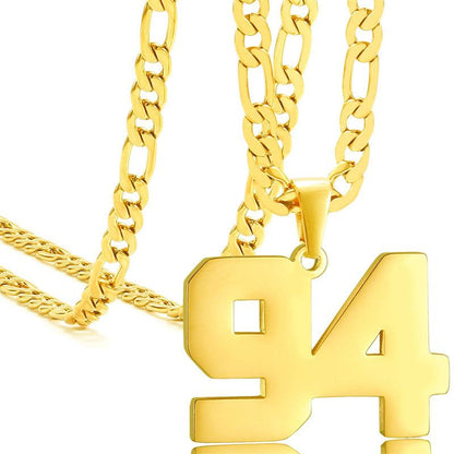 Springtok Stainless Steel Necklace Golden Athlete Men'S Sports Number Necklace Men'S Daily Wear Gift