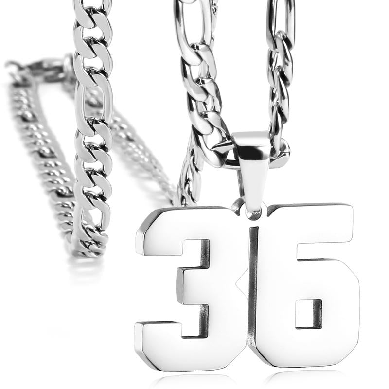 Number Necklaces for Mens, Athletes Stainless Steel Sport Number Pendant Chain for Baseball/Basketball/Football Team Inspiration Jewelry Accessory