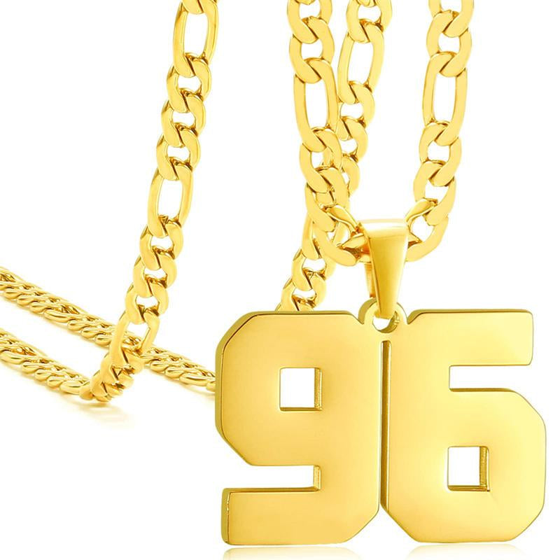 Springtok Stainless Steel Necklace Golden Athlete Men'S Sports Number Necklace Men'S Daily Wear Gift