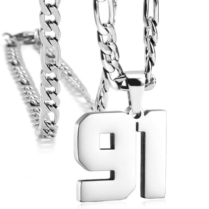 Number Necklaces for Mens, Athletes Stainless Steel Sport Number Pendant Chain for Baseball/Basketball/Football Team Inspiration Jewelry Accessory